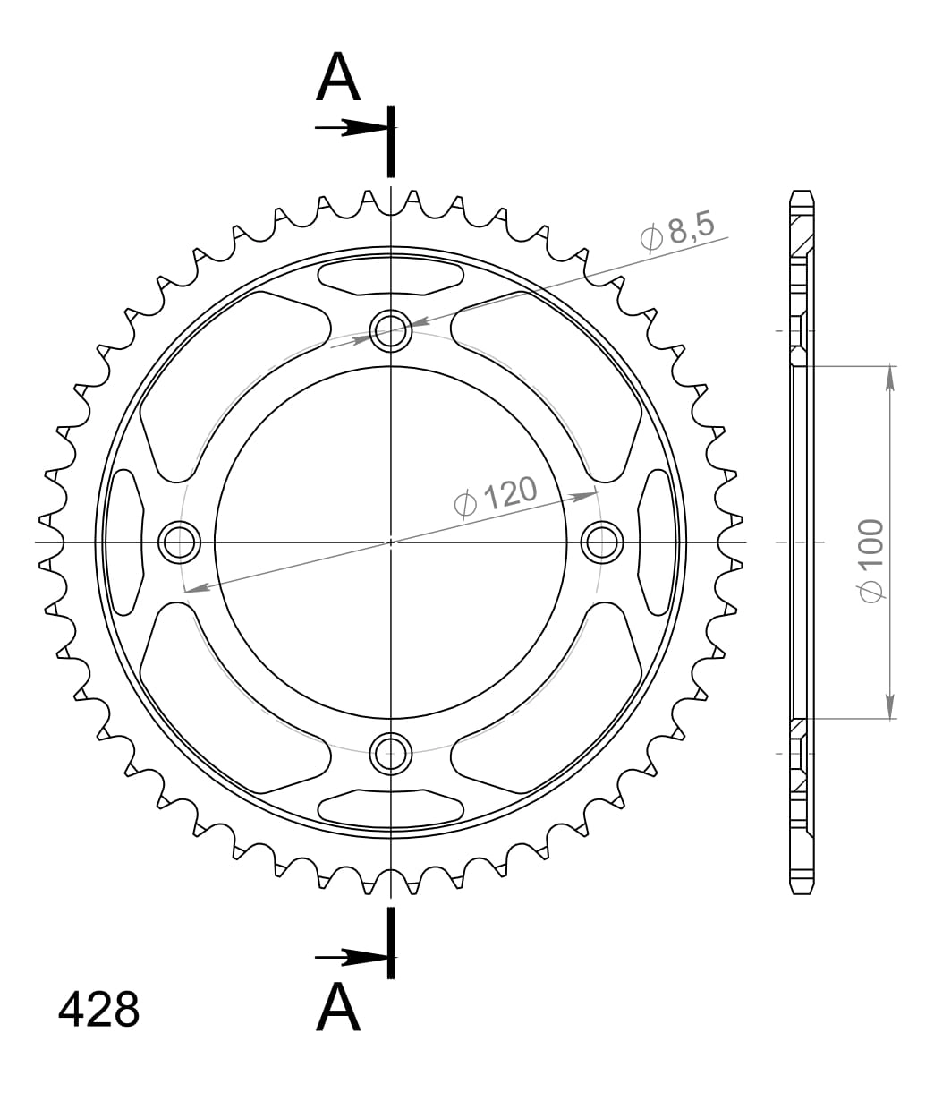 Bagtændet Supersprox RM/YZ 80/85 48T -  - 6438471310498 - 1
