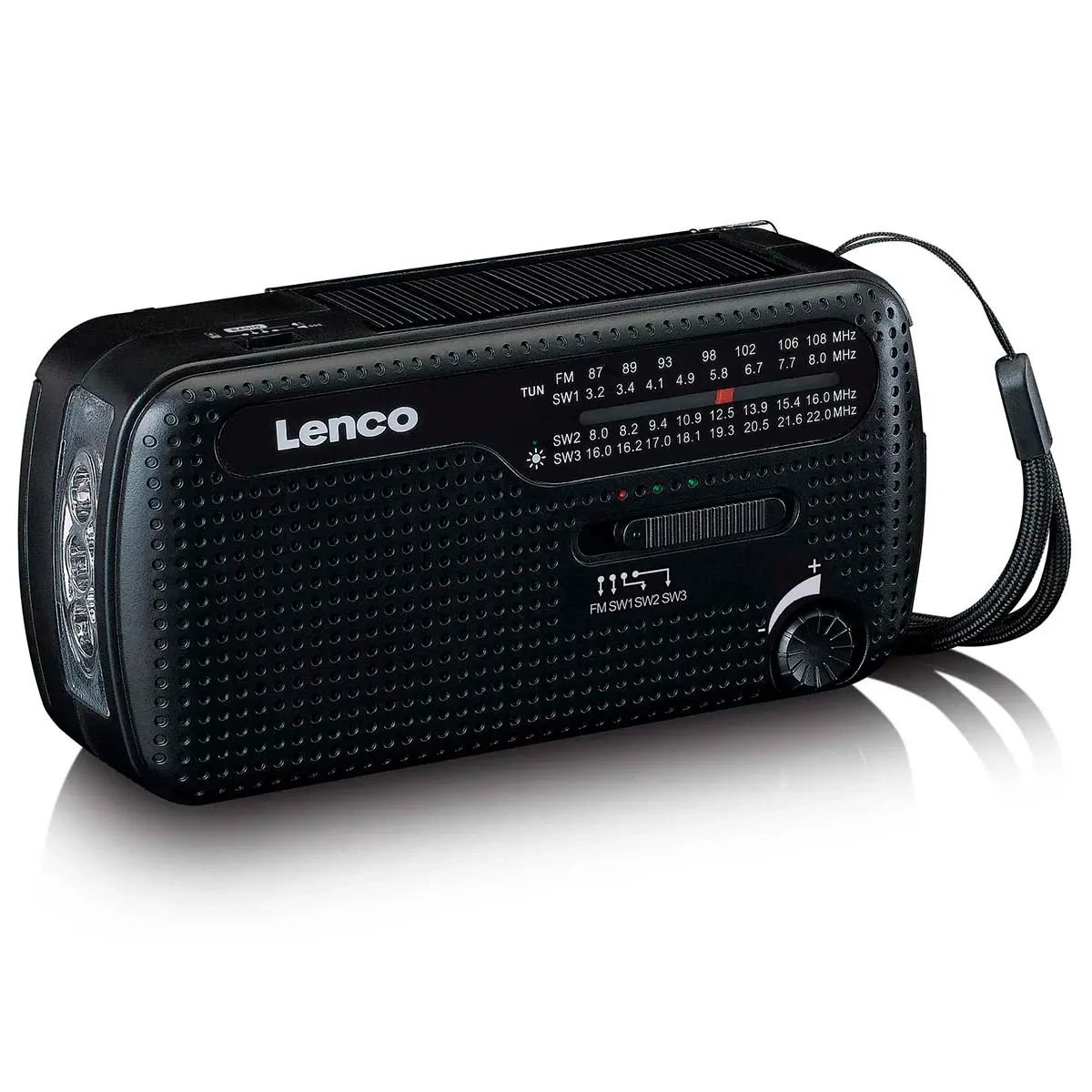 Vevradio med solcell och ficklampa - Stereo och klockradio - 8711902083641 - 0