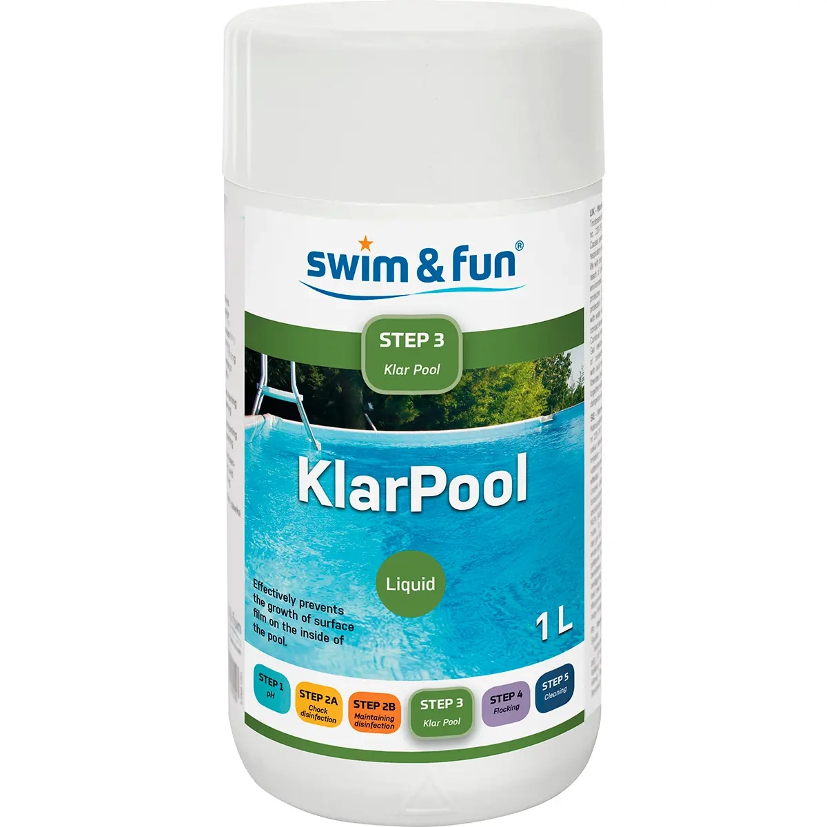 Svømmebassinens algebekæmpelsesmiddel 1L KlarPool - Svømmehaller og pooltilbehør - 5704841017160 - 0