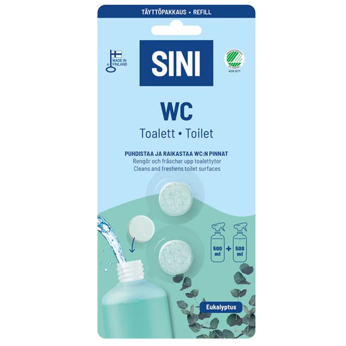Sini påfyldningspakke WC-tabletter 2 stk. - Rengøringsklude og svampe - 6423800070051 - 0