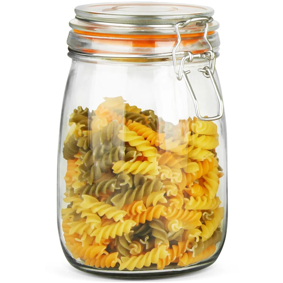 Patent låg glasburk 1000ml - Opbevaringsbeholder - 6438168097817 - 0