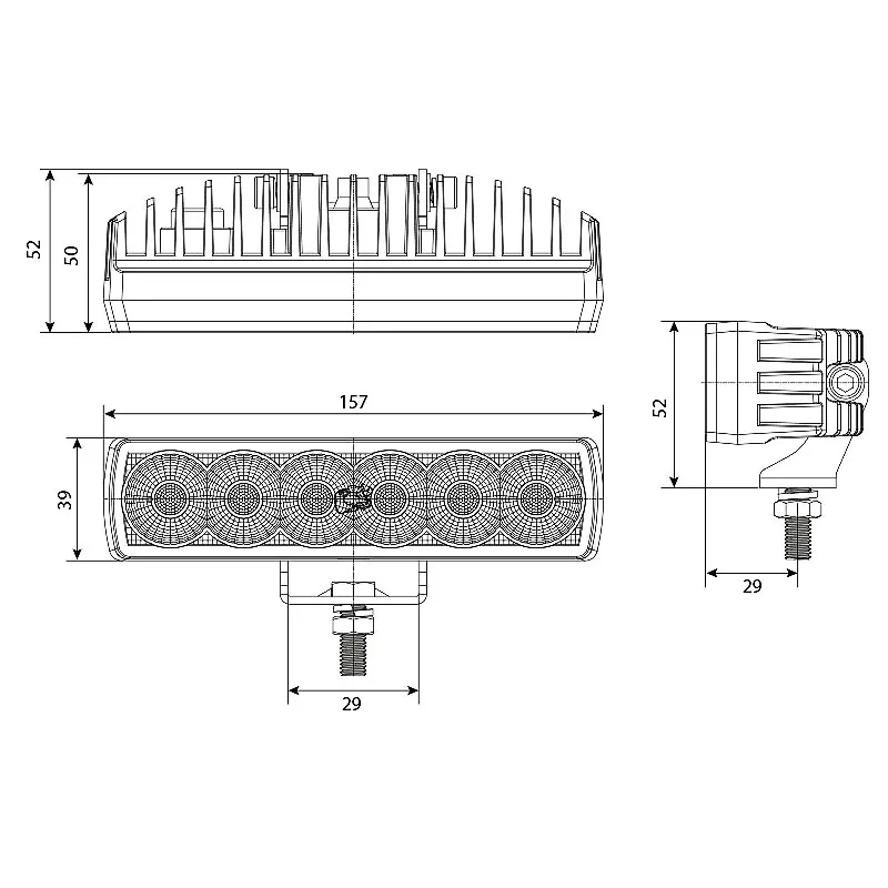 Arbejdslampe led Bullpro Spectrum 12 slank 250 - Arbejdslys - 6438255002359 - 1