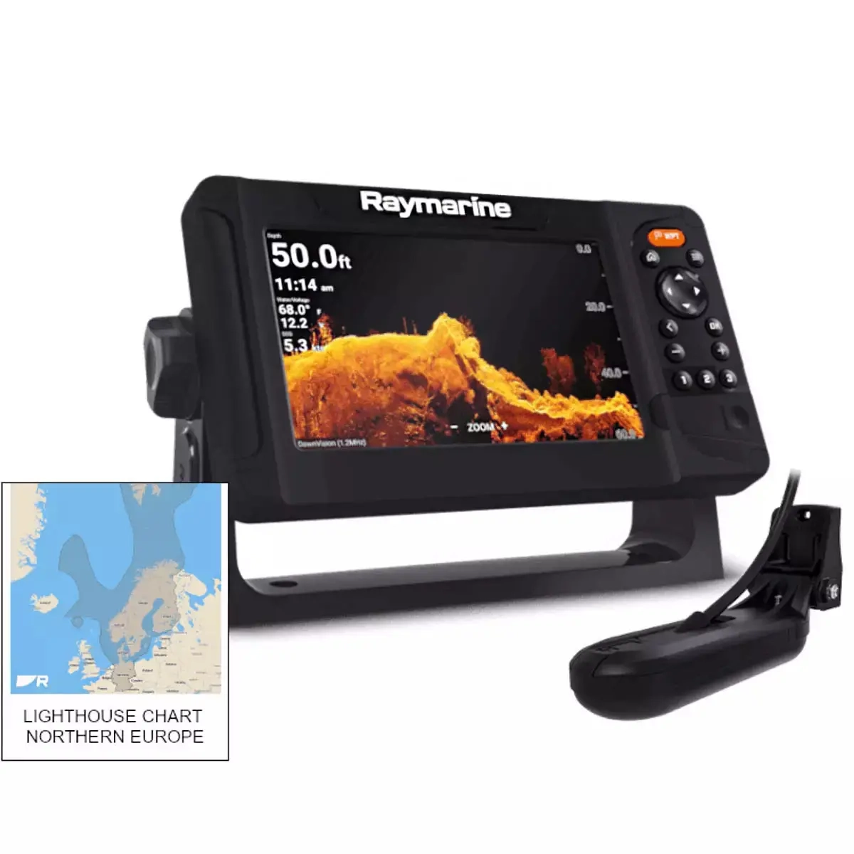 Raymarine Element 7 HV isætning pakke - Isekkolod og isfisketransducer - 6438471345728 - 6
