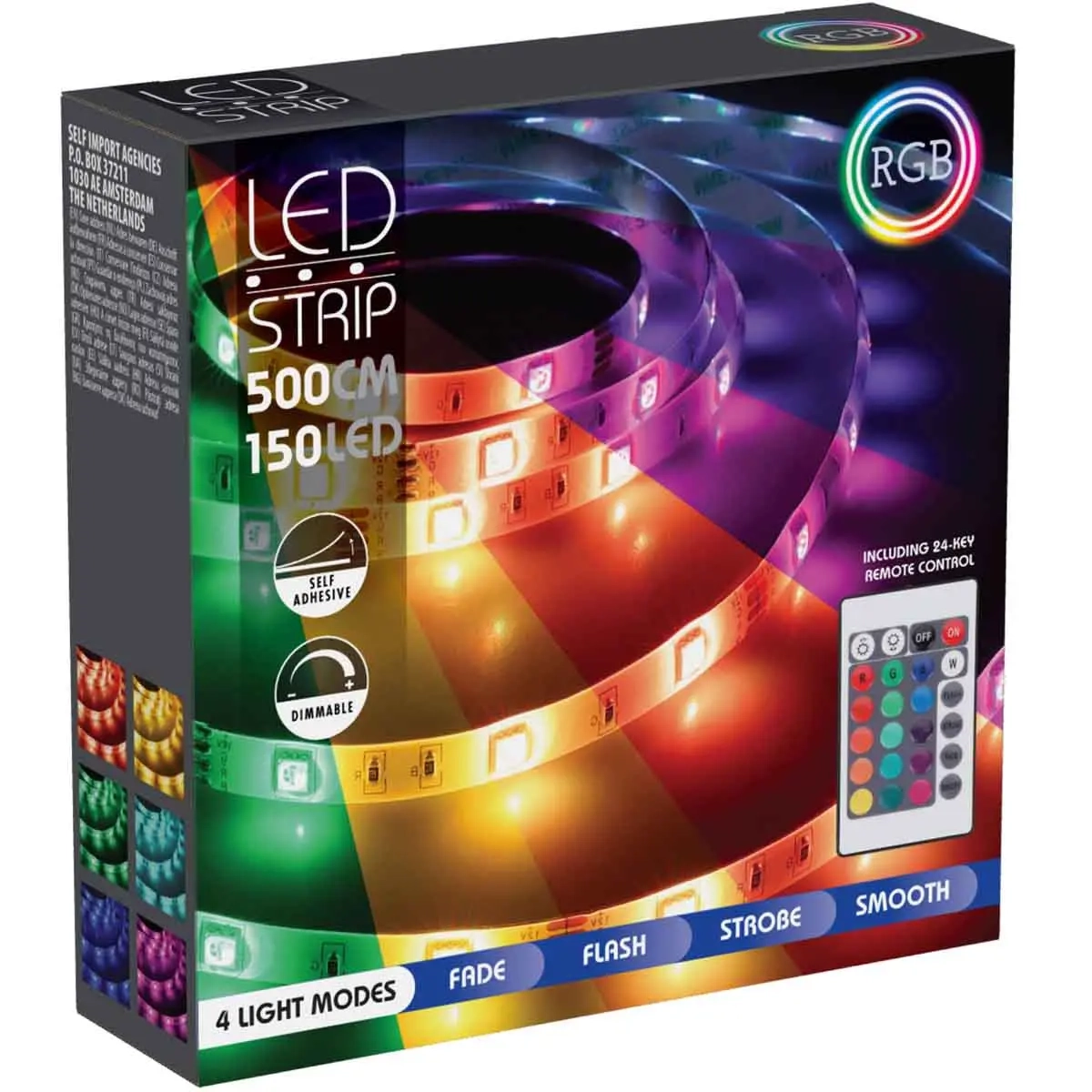 LED-remsa RGB 5m 150 LED Färgmix - LED-strip och LED-list - 8721037687157 - 0