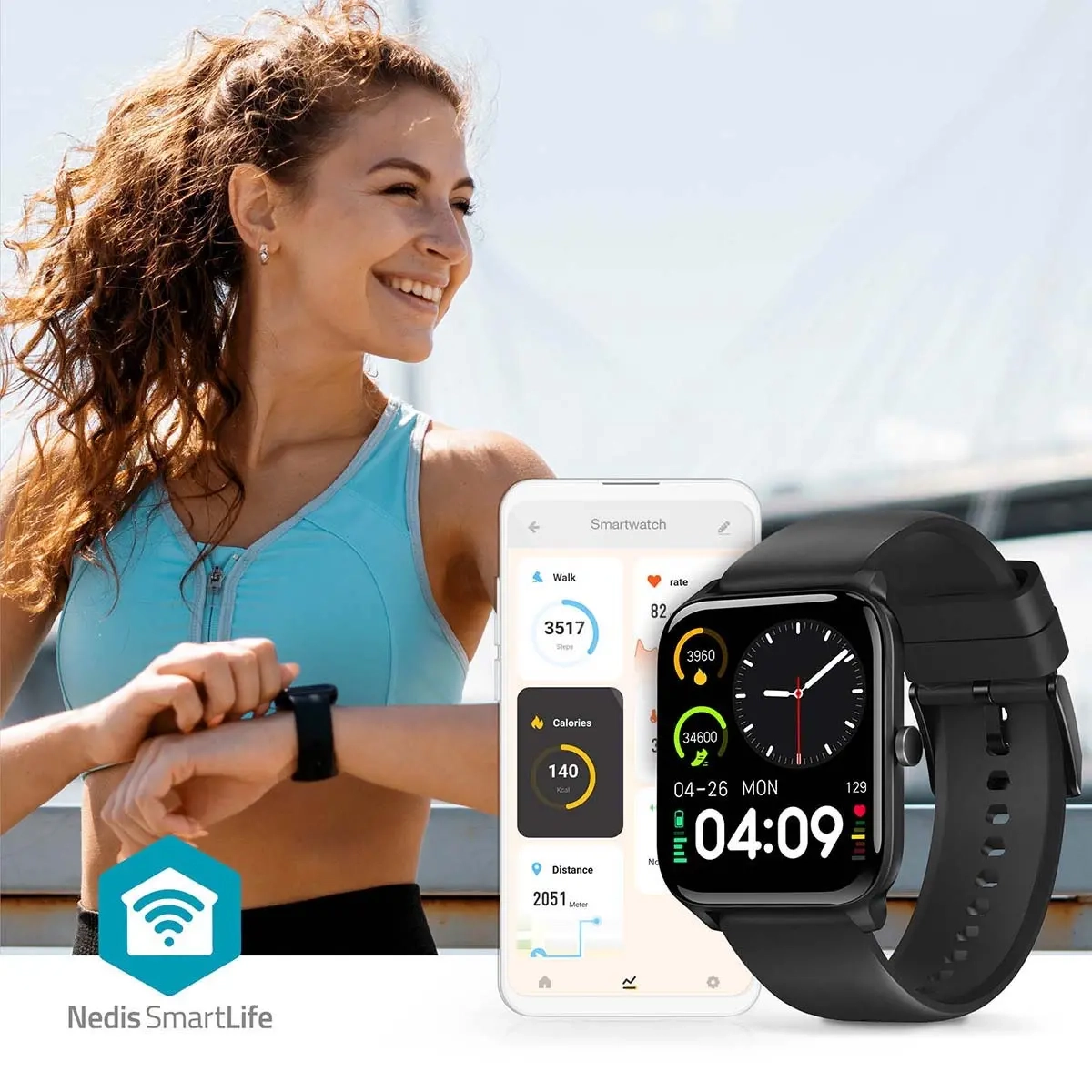 Äglykke SmartLife LCD IP68 Smartwatch - Velvære og personligt tilbehør - 5412810455096 - 1