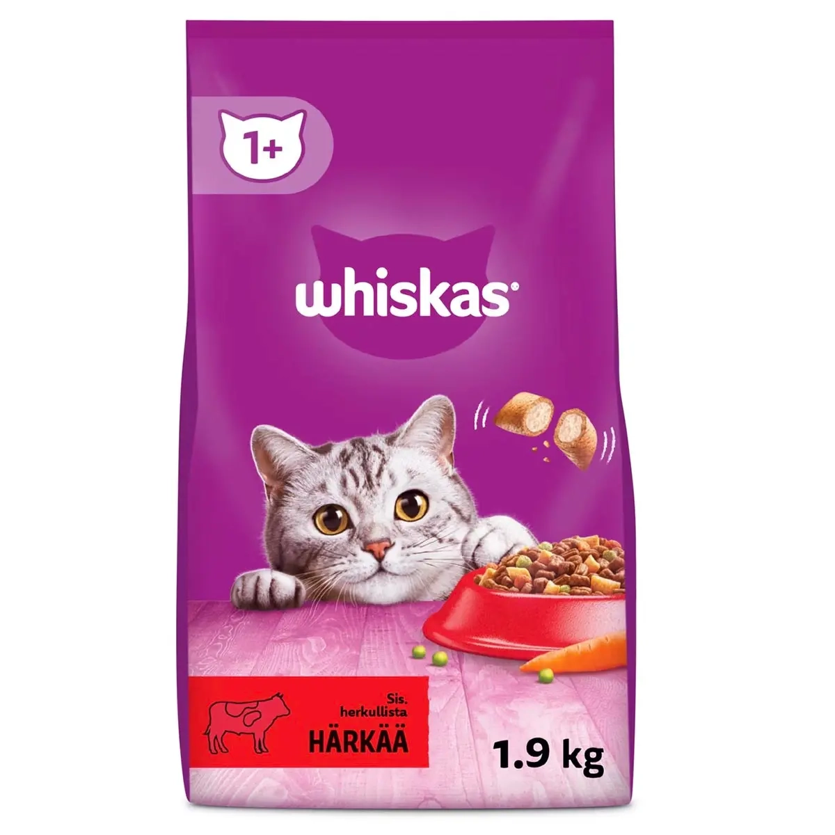 Kattmat 1+ nötkött 1,9 kg - Torrfoder katt - 5900951305627 - 0