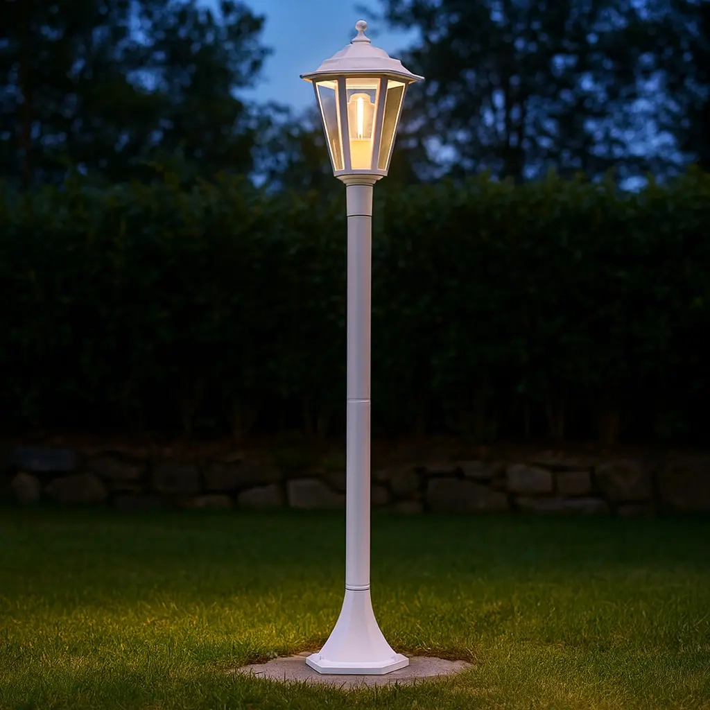 Pælelampe hvid 120 cm 1-lys - Lygtepæle og spotlights - 6418536020555 - 1