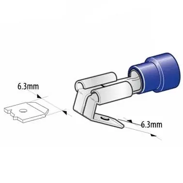 Fordeler 6,3 mm 10 stk blå - Abiko - 6438255200410 - 1
