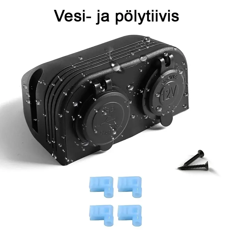Autopakke 12V + 2 x USB 5V 2.1A - Cigarettænderstik og oplader - 6438471288506 - 2