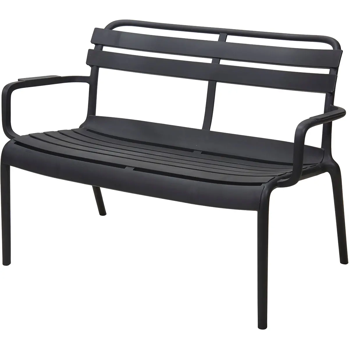 Trädgårdsbänk Mario svart 100 × 76 × 62cm - Trädgårdsbänkar och trädgårdsgungor - 8721037875707 - 0