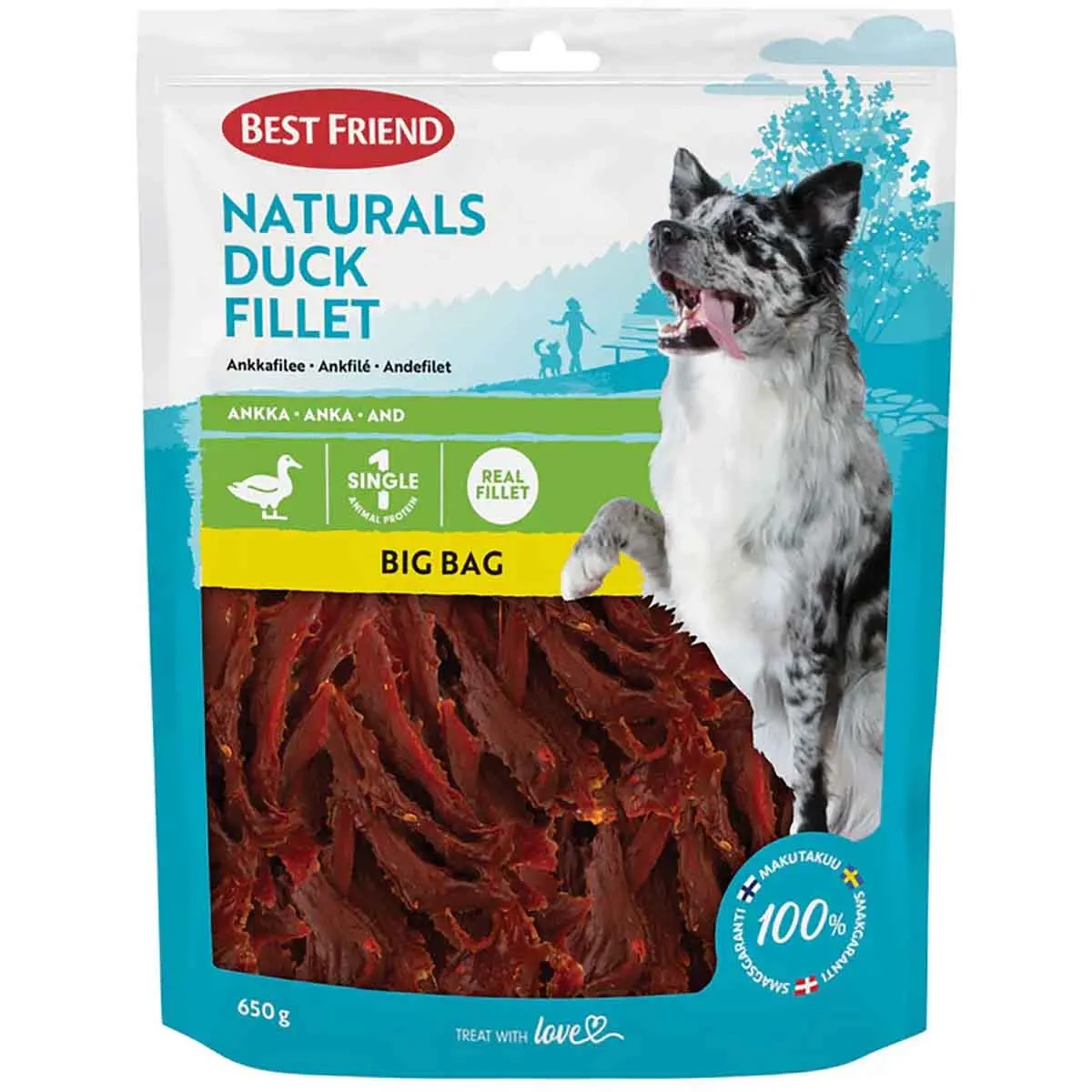 Best Friend Naturals Andefilet Stor Pose - Hundetyggeknogler, tyggepinde og tyggeruller - 5700551173424 - 0