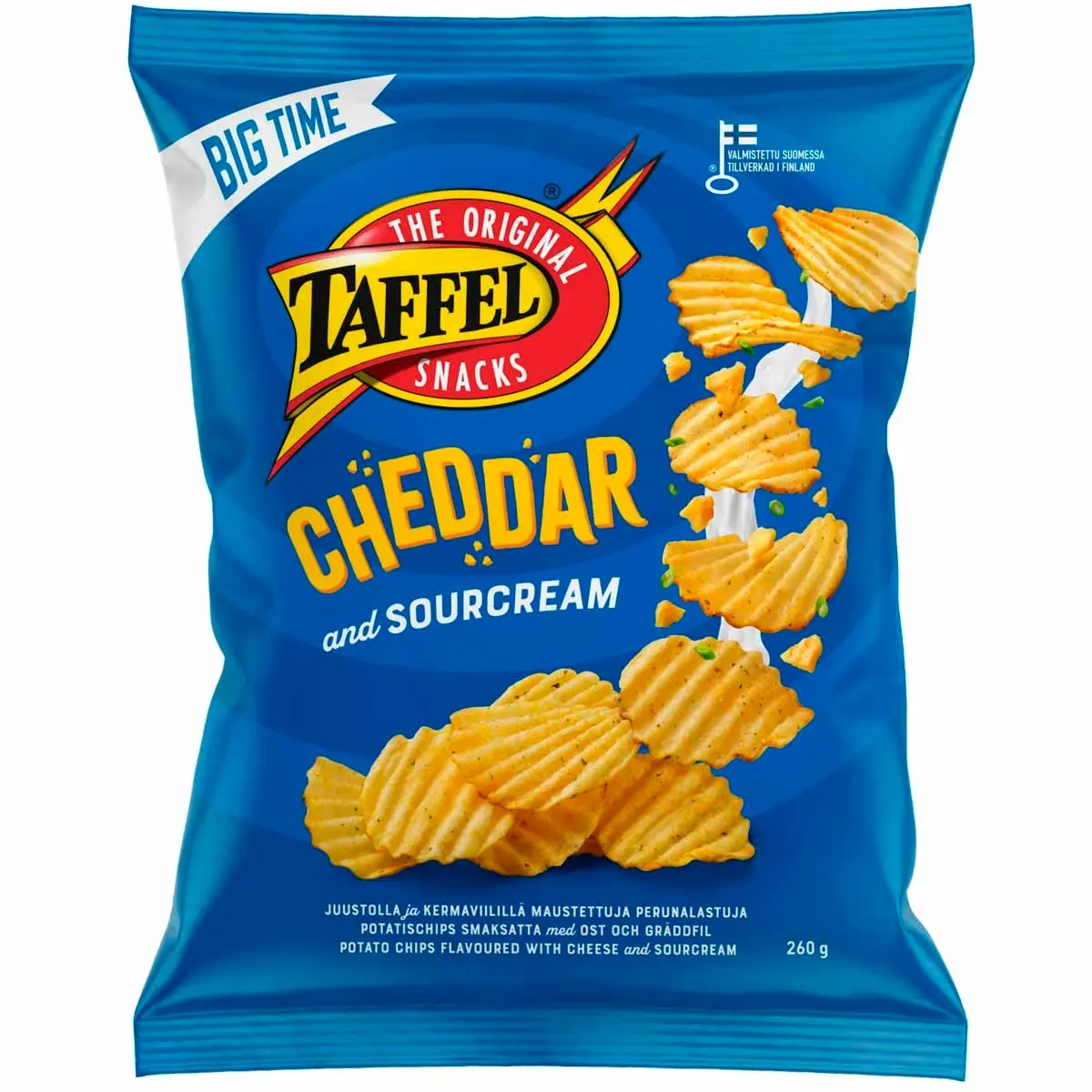 Taffel Cheddar & Sourcream chips 260g - Kex och snacks - 6410380065645 - 0