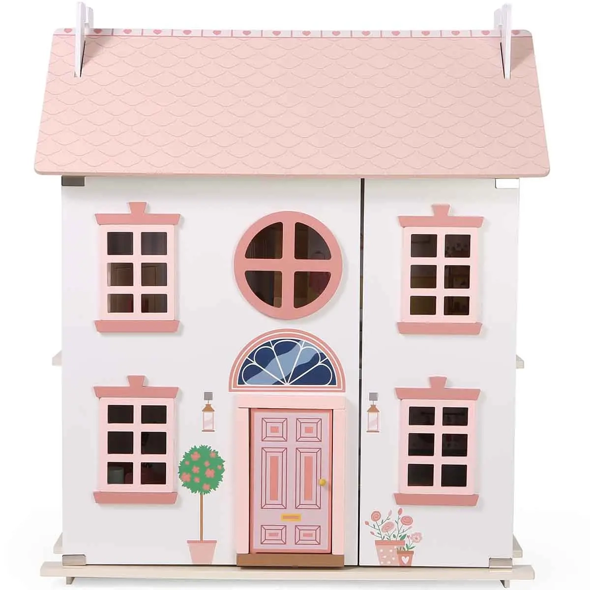 Dukkehus med møbler i træ 56x34,5x66 cm - Kreativt legetøj - 6410416564784 - 4
