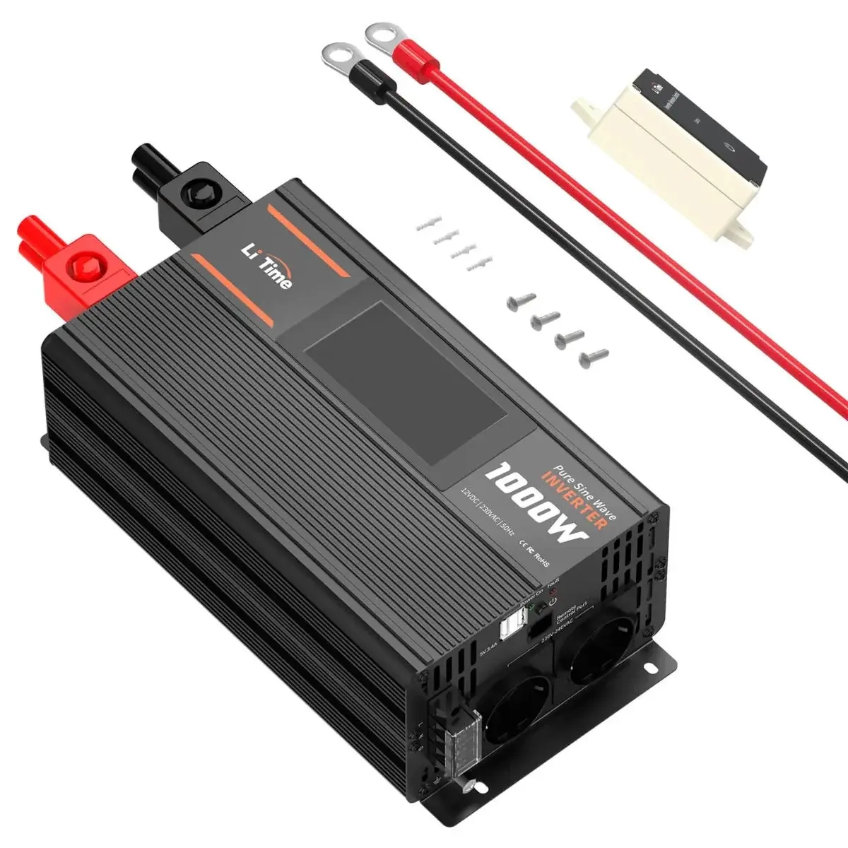 Inverter 1000W 12V med fast kontrollpanel - Inverter för bilar - 6438471348026 - 0