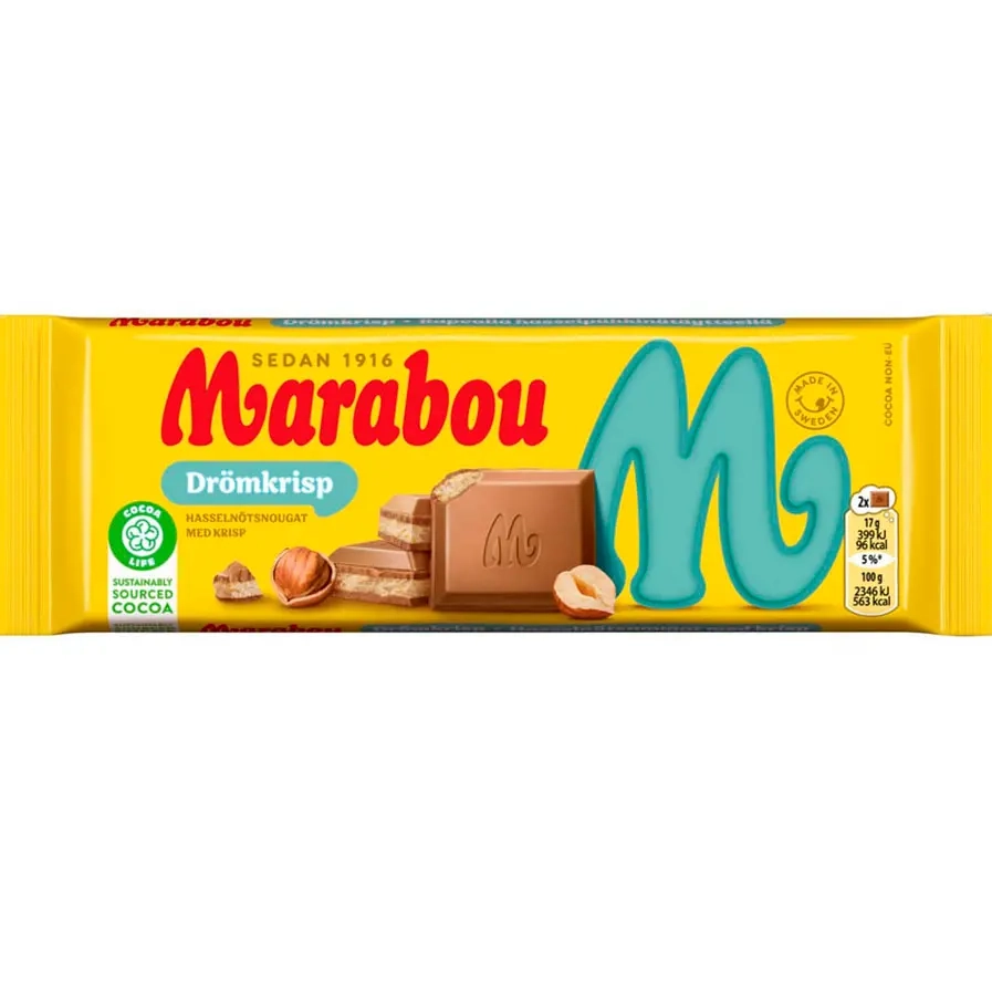 Marabou Drömkrisp 90g chokoladeplade - Chokoladekager og praliner - 7622210059956 - 0
