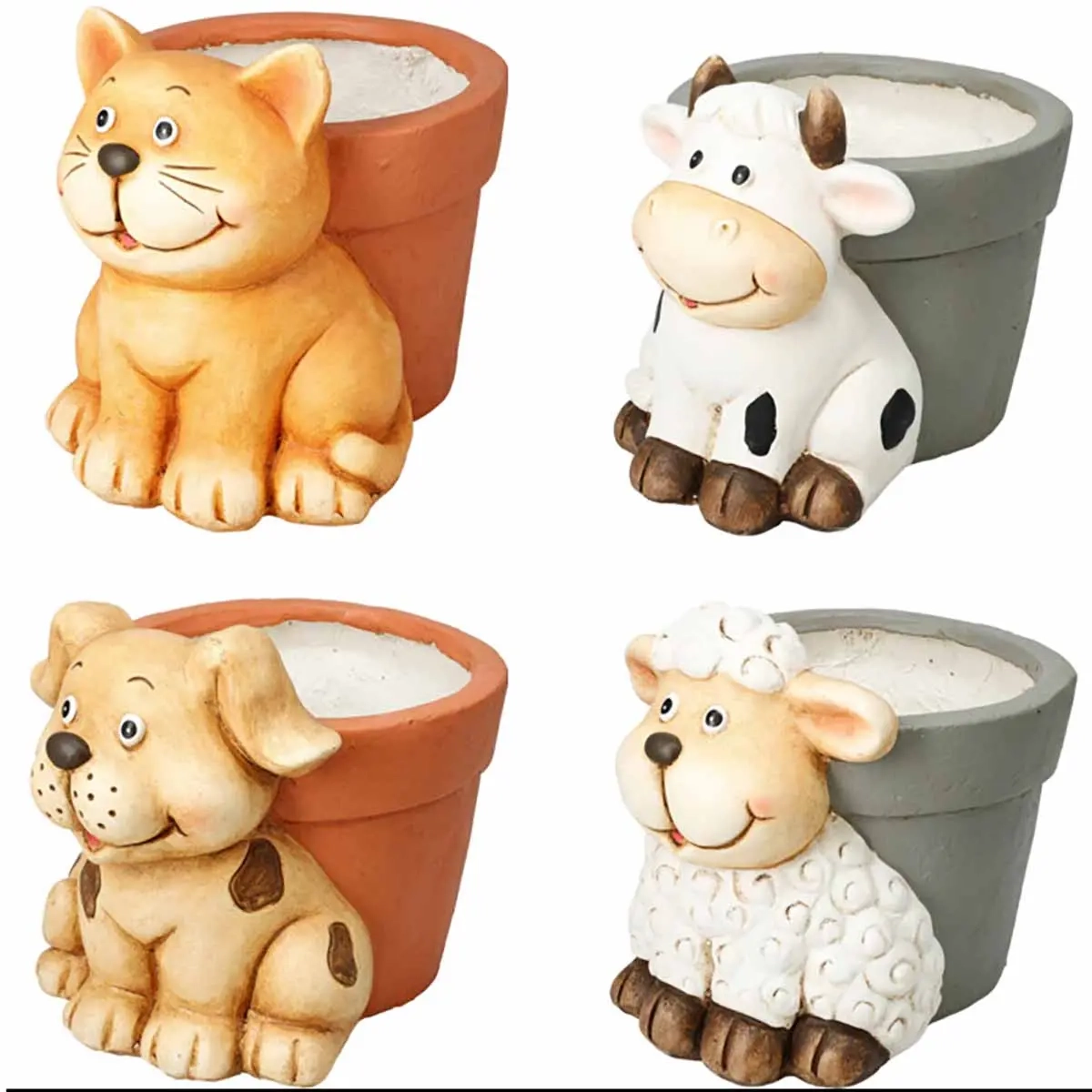 Blomsterpotte Dyrefigur 20 cm assorteret - Havefigurer - 8721037921732 - 2