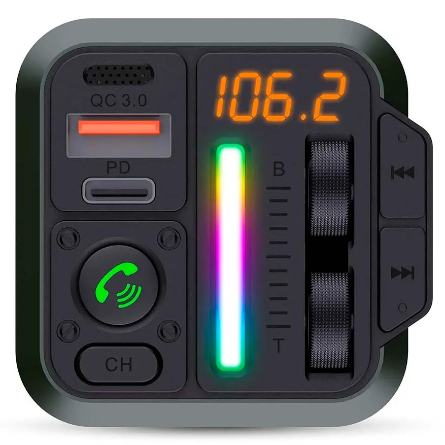 FM-sändare till bilen Bluetooth 5.0 USB-C och USB-A - Bil FM-sändare - 5412810451814 - 3