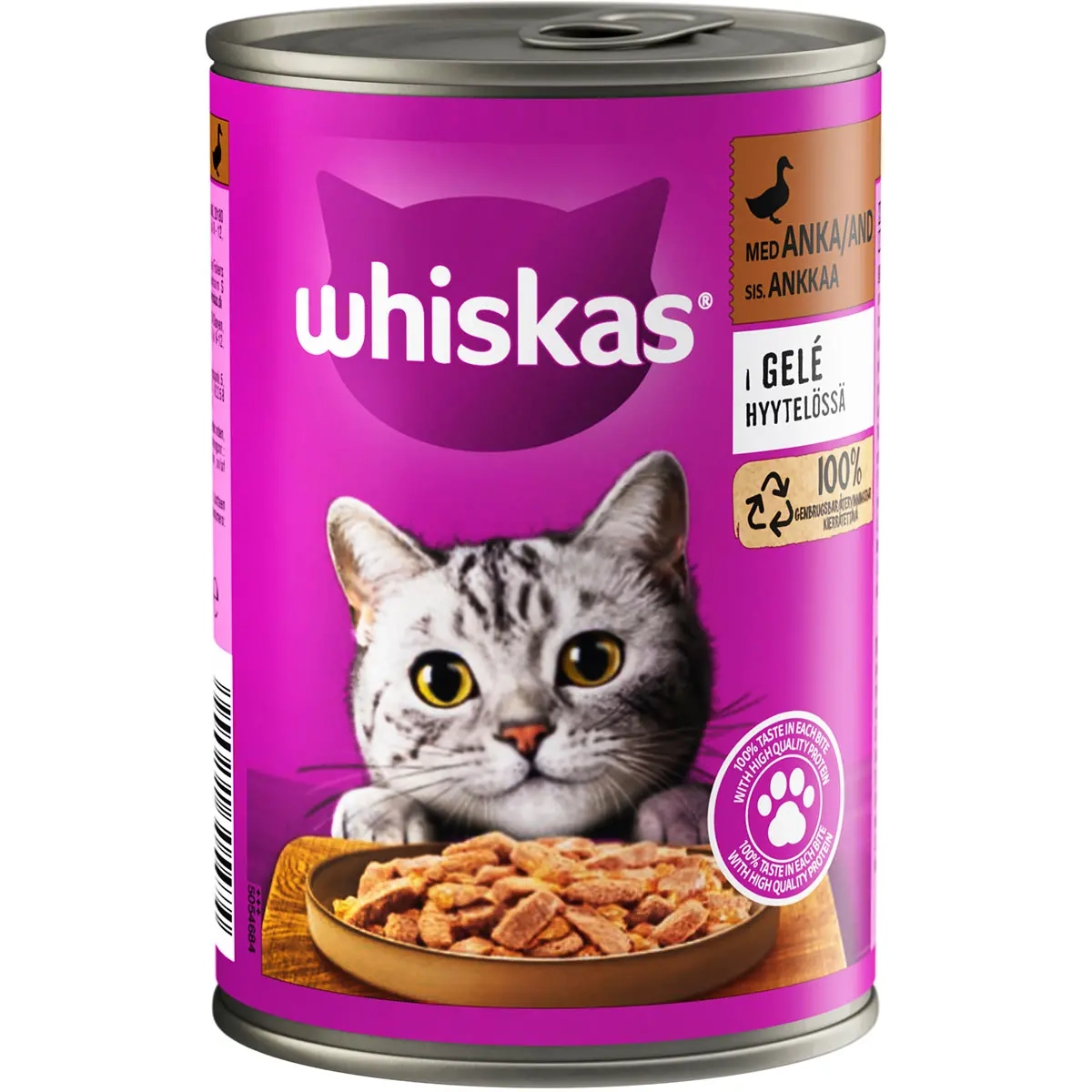 Whiskas anka i gelé 12 x 400 g - Våtfoder för katter - 5900951306075 - 1