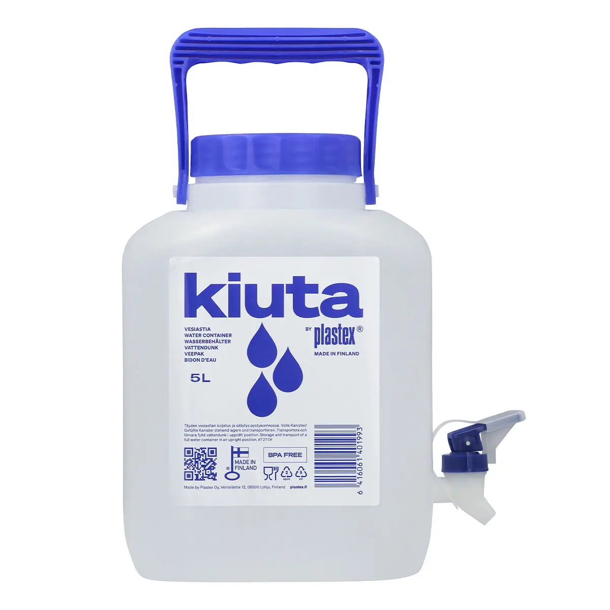 Vattenbehållare 5L, livsmedelsgodkänd plast - Vattendunkar och hinkar - 6416061401993 - 0