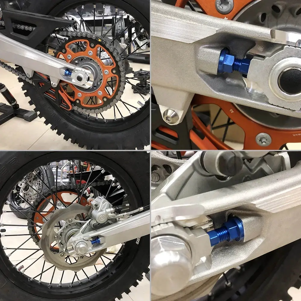 Kædestrammer bolt sæt KTM sort 030404 - Motocross og knallert kædestrammer - 6438471290165 - 2