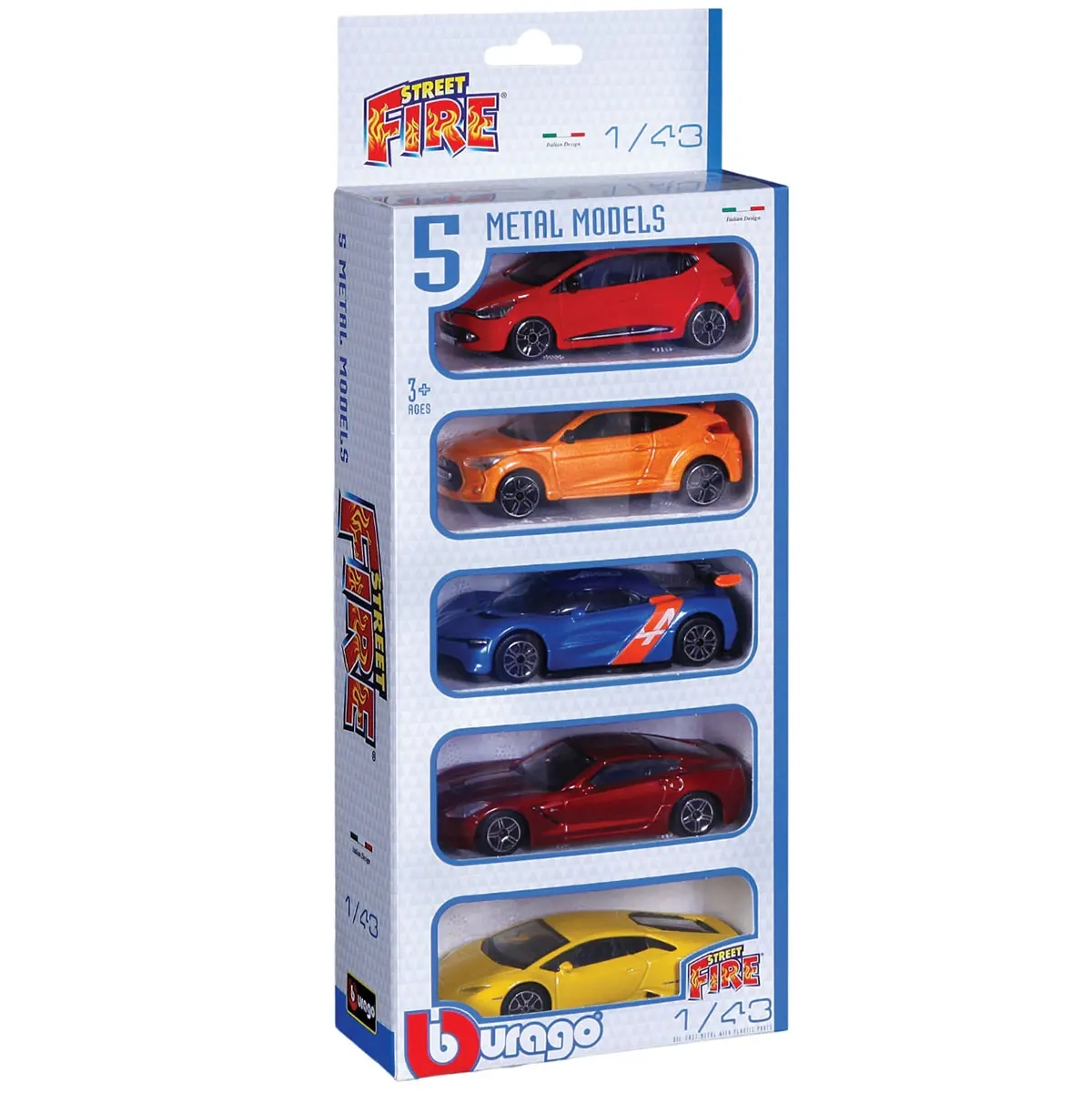 Leksaksbil 1:43 5 st Street Fire - Leksaksbilar och fordonsleksaker - 4893993300051 - 0