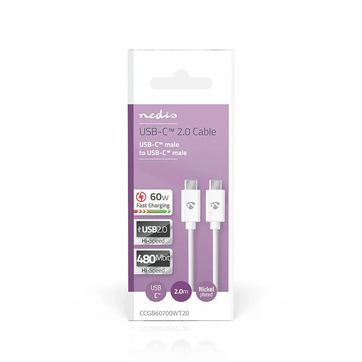 Nedis USB-C - USB-C-kabel 2m - HDMI, USB och datakablar - 5412810481378 - 2