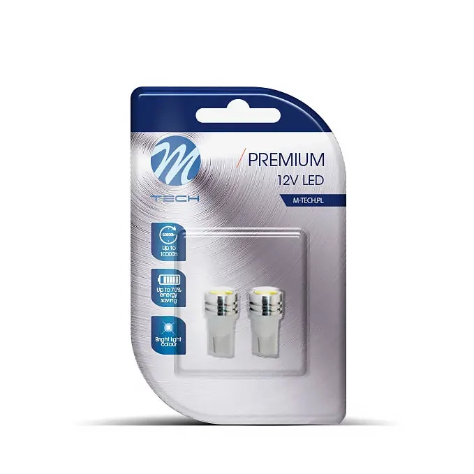 Led pære W5W klar 12V 2,3W W2.1x9.5d - LED-lys og LED-sæt - 5901508510501 - 0