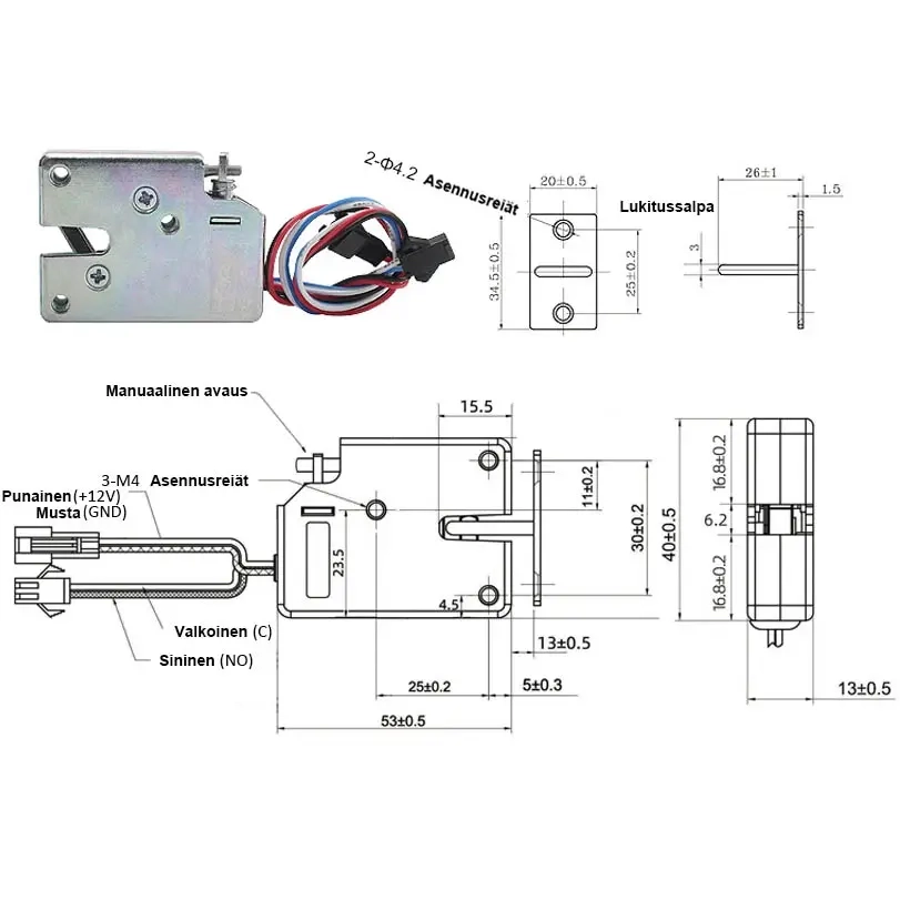 Elektroniskt magnetlås 12V - Dörrlås - 6419774008152 - 1