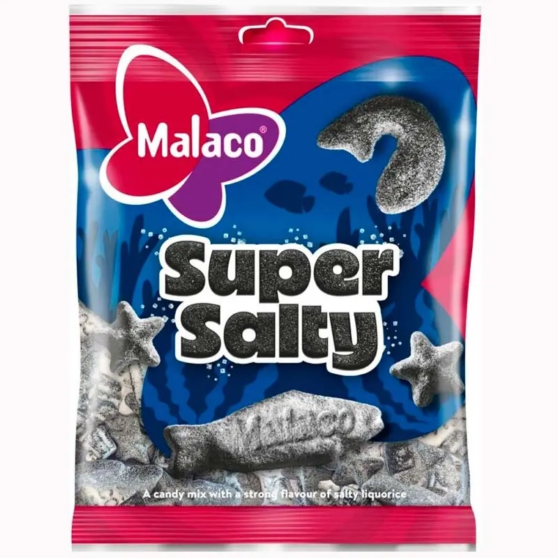 Malaco Super Salty salmiakgodis 180g - Godispåsar - 6420256914335 - 0
