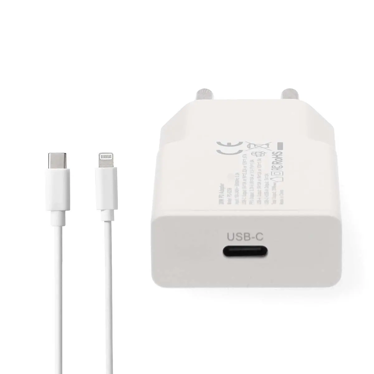 Väggladdare USB-C 20 W med Lightning-kabel - Mobilladdare - 5412810472819 - 1
