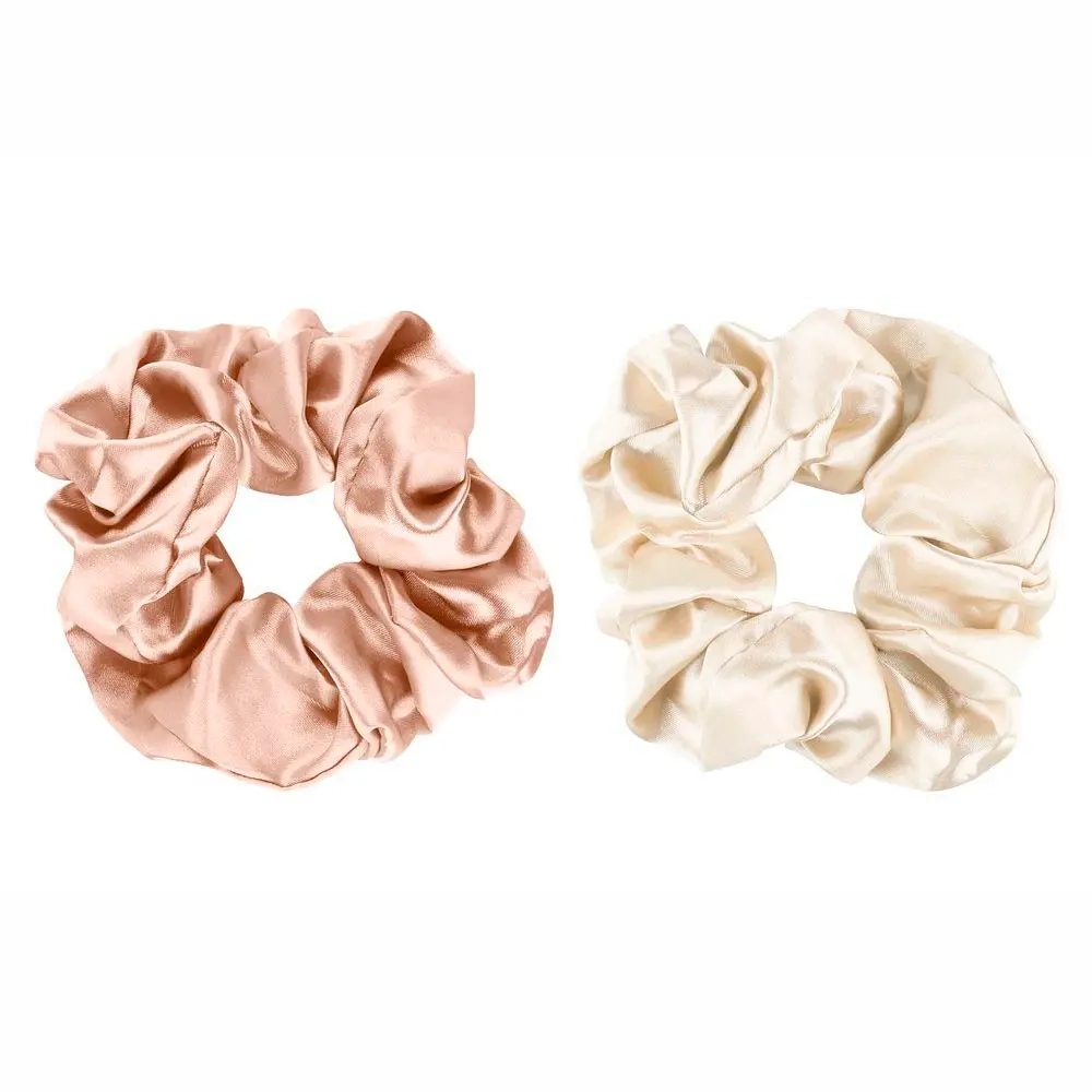 Hår Donut Satin 2 Stk. Beige & Creme - Hårbånd, hårnåle og smykker - 6410416342269 - 1