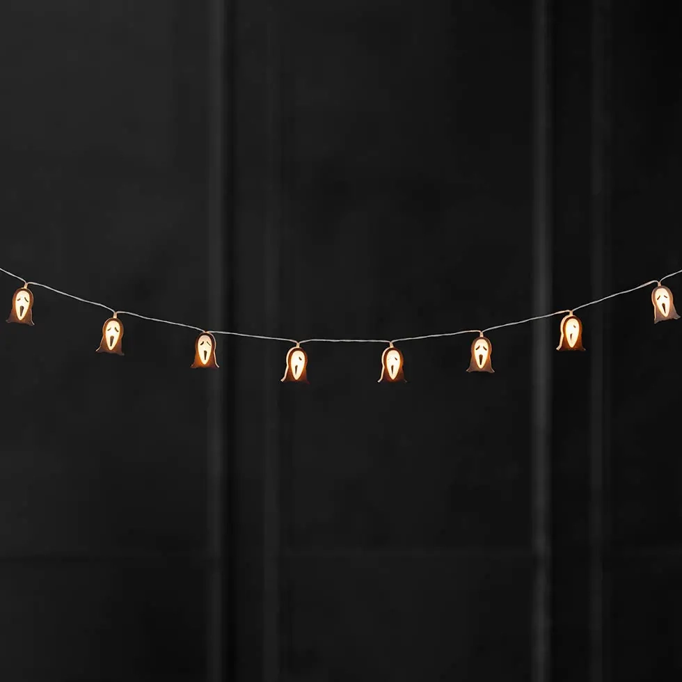 Halloween ljusslinga 10 LED Spökansikten - Batteridrivna ljusslingor - 6410416491950 - 2
