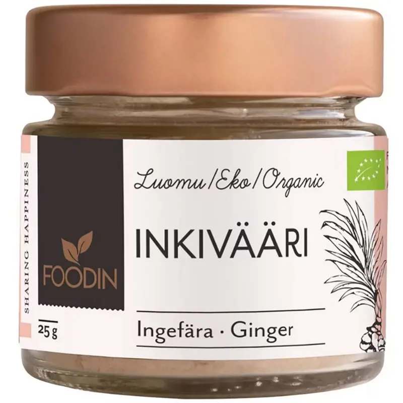 Økologisk ingefærpulver Foodin 25g - Krydderier - 6430048233384 - 0