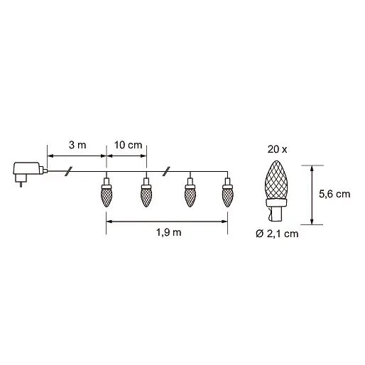 Led ljusslinga Tellu 1,9m färgmix - Ljusslingor och ljuslister - 6435200314499 - 2