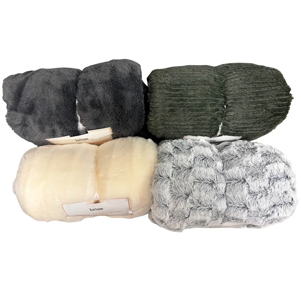 Torketæppe med hætte i PV-fleece assorteret - Tæpper og dyner - 6438168117218 - 4
