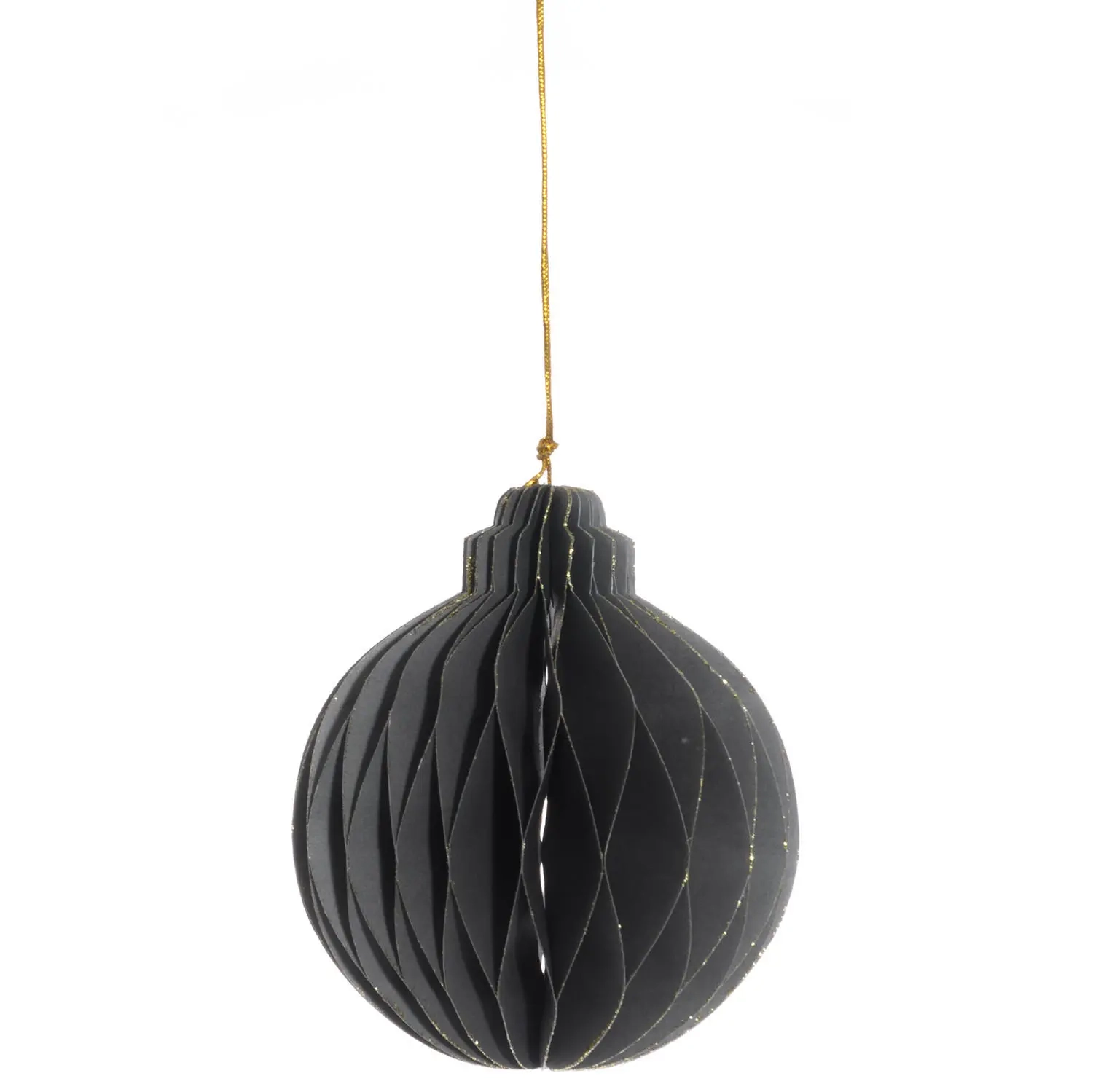 Papirbold 10 cm grå 3 stk. - juletræspynt - 6410416209517 - 0