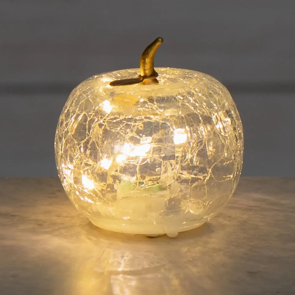 Glassten med LED-lys klar 7,5 cm - Ornamenter - 6410416482682 - 2
