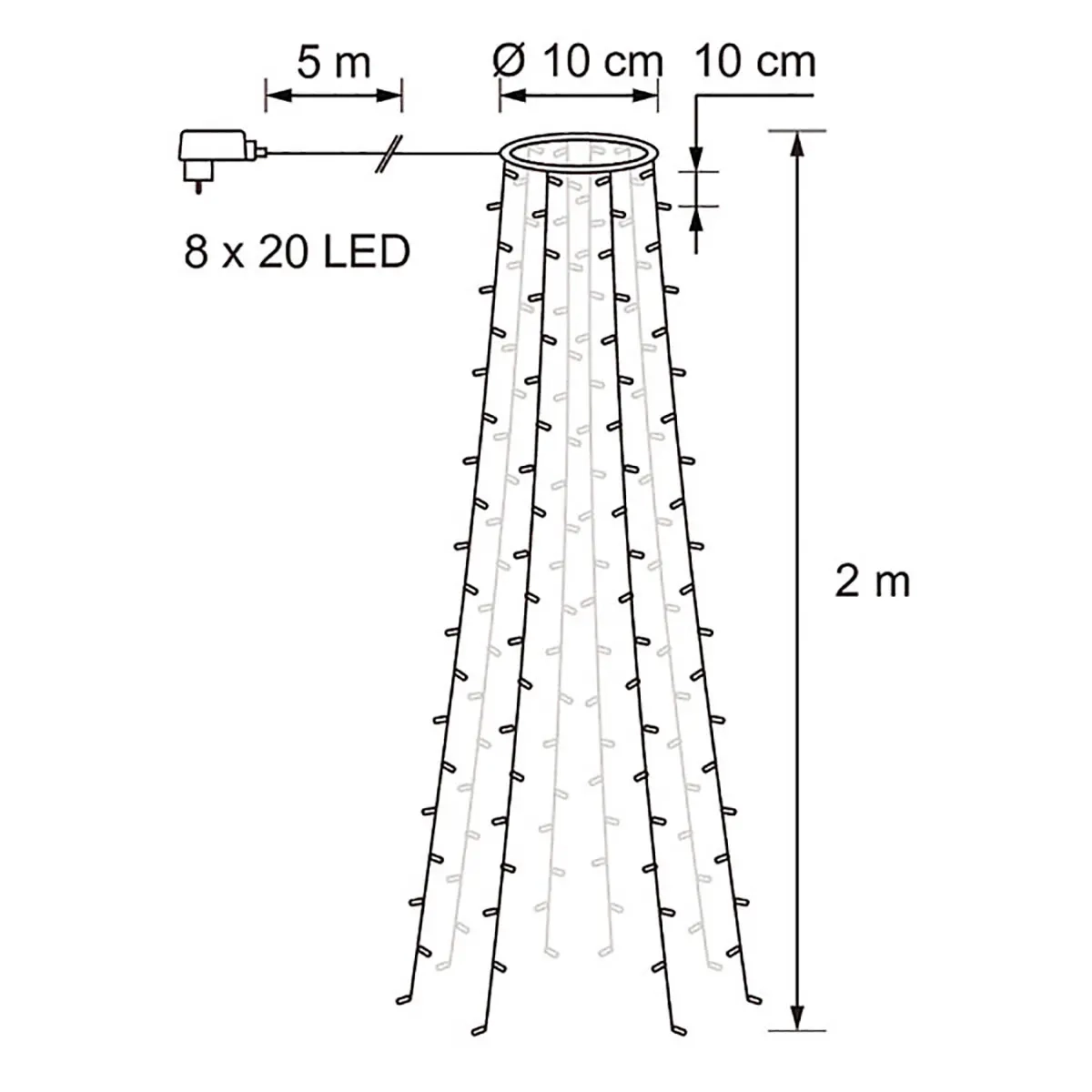 Lyskappe Juniper 160led 8x2m - juletræslys - 6435200306944 - 3