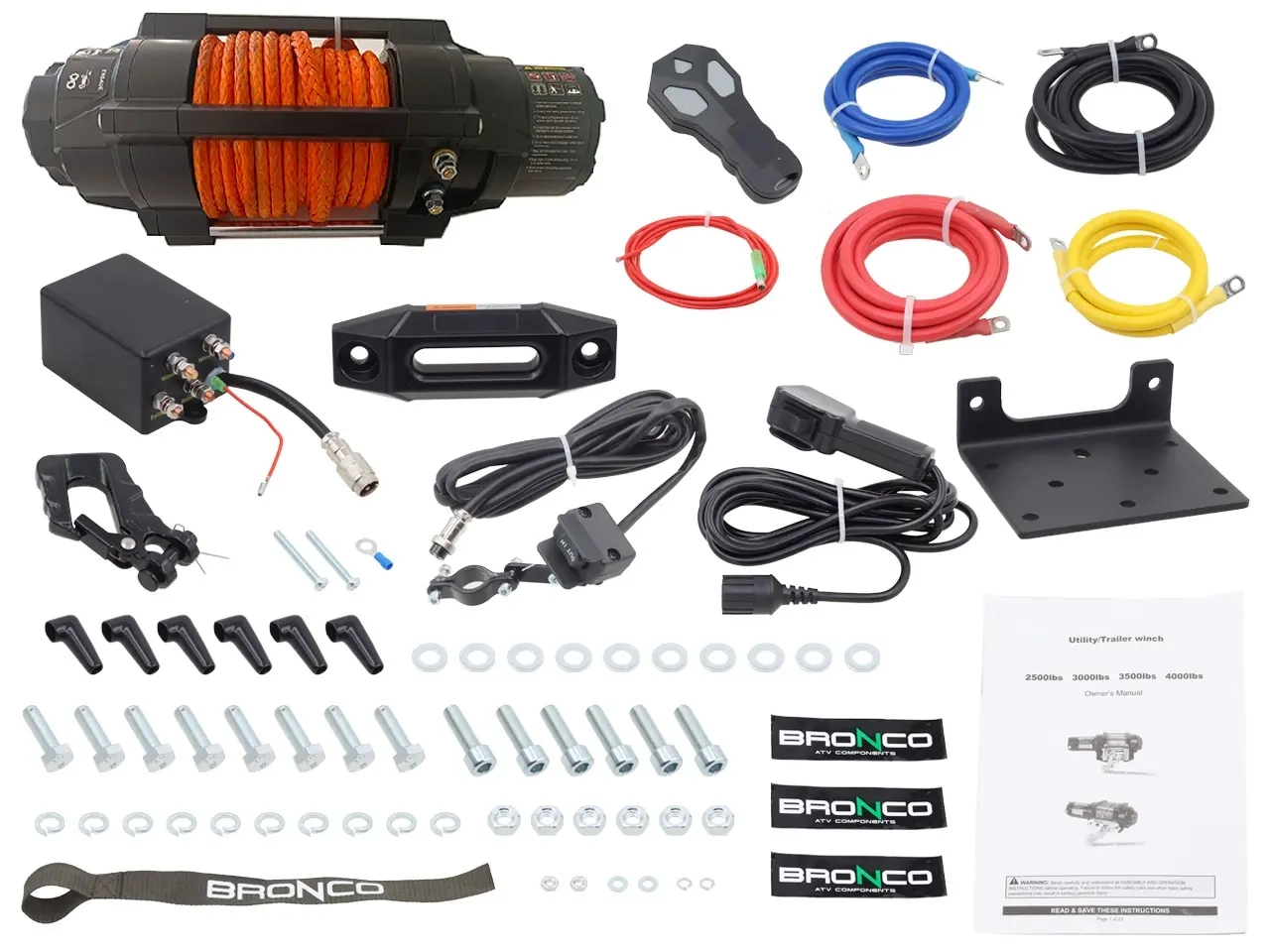 Vinsj til ATV Bronco med HDCS 204 kabel - ATV spil - 6438235278804 - 0