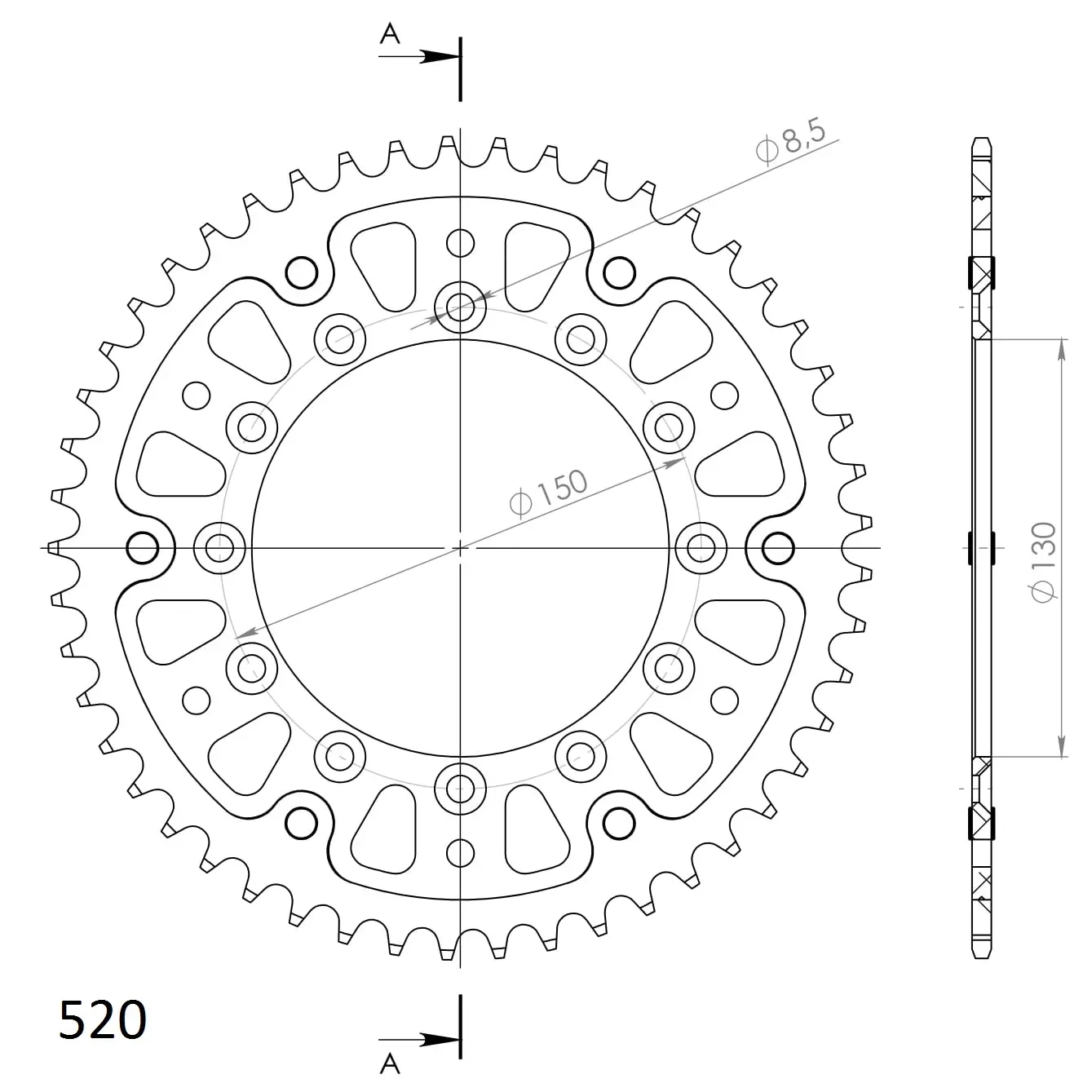 Bakdrev Supersprox Stealth 48T YZ/YZF - Bakdrev för motocross och enduro - 8592165064574 - 1