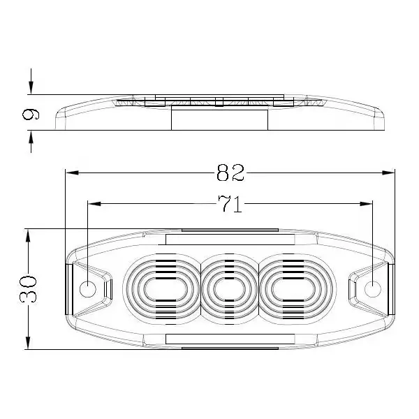 LED-advarselsblink 12/24V 3 LED - Trailer baglygte - 8719493038088 - 3
