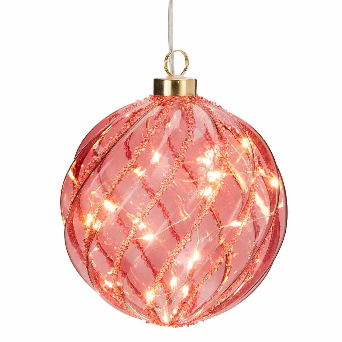 LED-glaskula 14cm korall - Ljusdekorationer för bord - 8721461150579 - 0