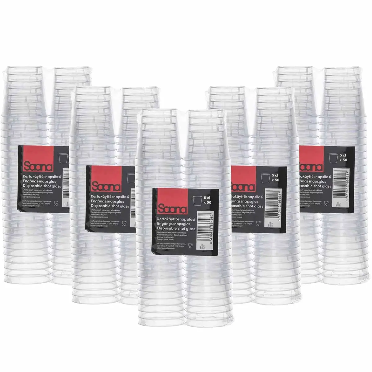 Saana snapsglas 3,5cl 12x50 stk - engangsbestik og servietter - 16410412864984 - 0