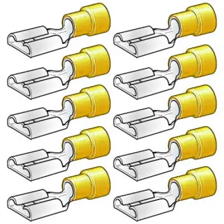 Platt kontakt hona 6,3mm 10st gul - Abikokontakter - 6438255200021 - 0
