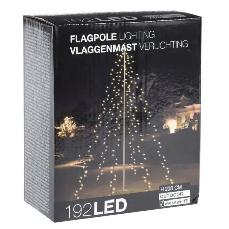 Lyskæde til stang/træ 192 LED 208 cm - Flag og flagstang tilbehør - 8719202006469 - 0