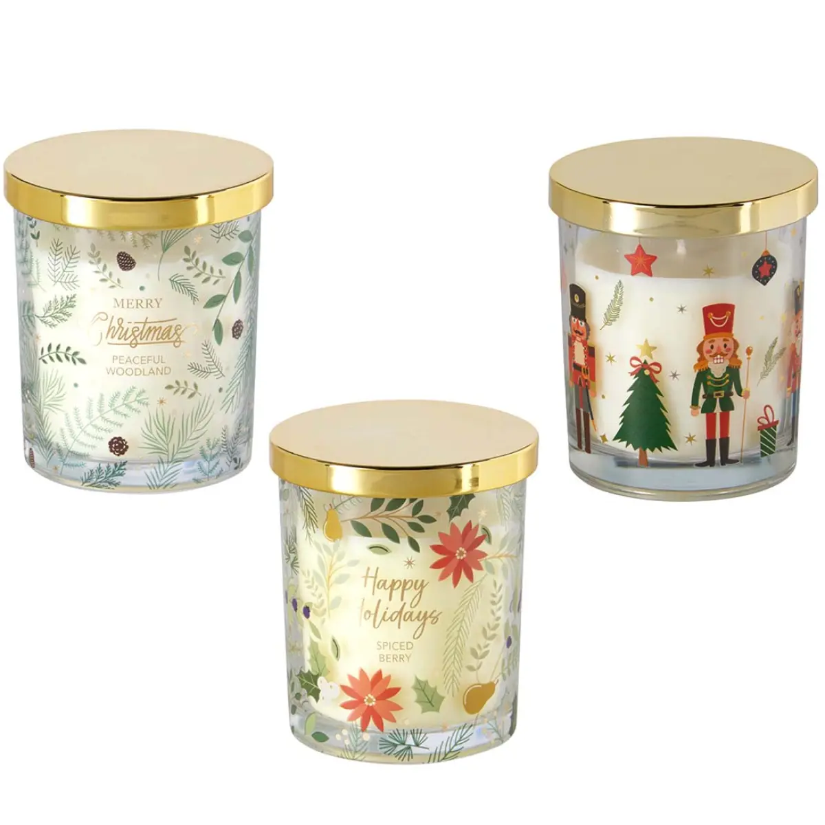 Duftlys i glas Merry Xmas 10 cm L -  - 8721037594257 - 0