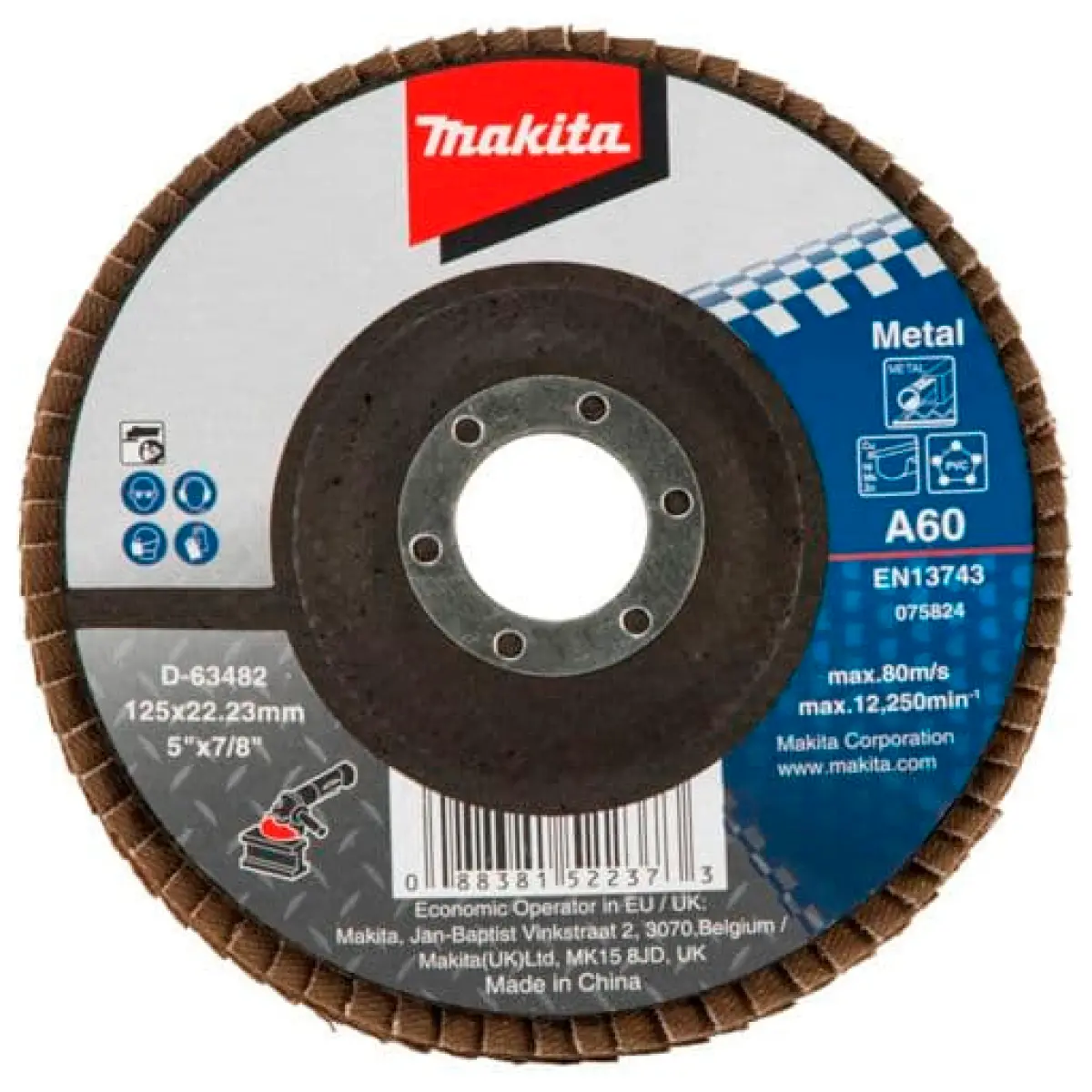 Makita Lamelskive 125x22mm A60 - Rengøringsskiver - 088381522373 - 0