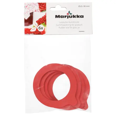 Gummipackning för glasburk 6st 65-90mm röd - Konserveringskärl - 6410410198183 - 0