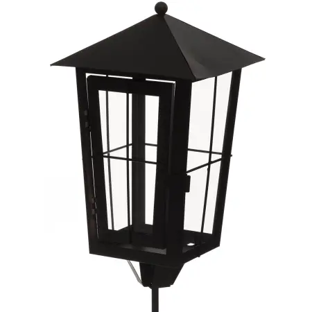 Høj sort lygte med metal skaft 27cm - Lanterne - 6410416140131 - 0