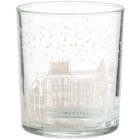 Glaslanterne Huse klar hvid 10 cm - Lysestager og fyrfadsstager - 6410416503585 - 0
